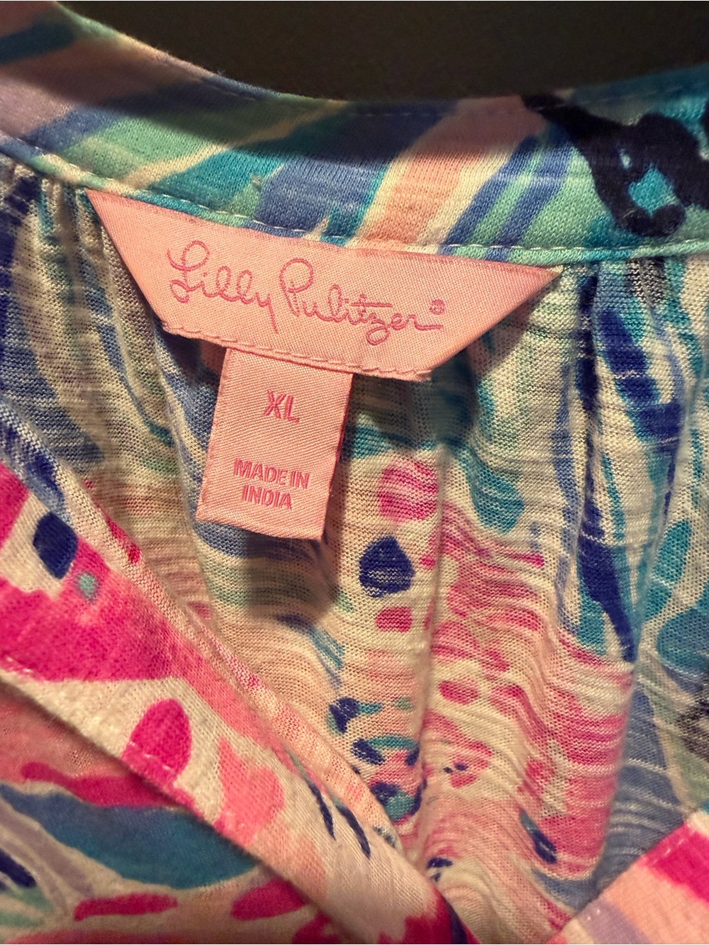 Lilly Pulitzer Pink & Blue Floral Tunic - Picture 3 of 6